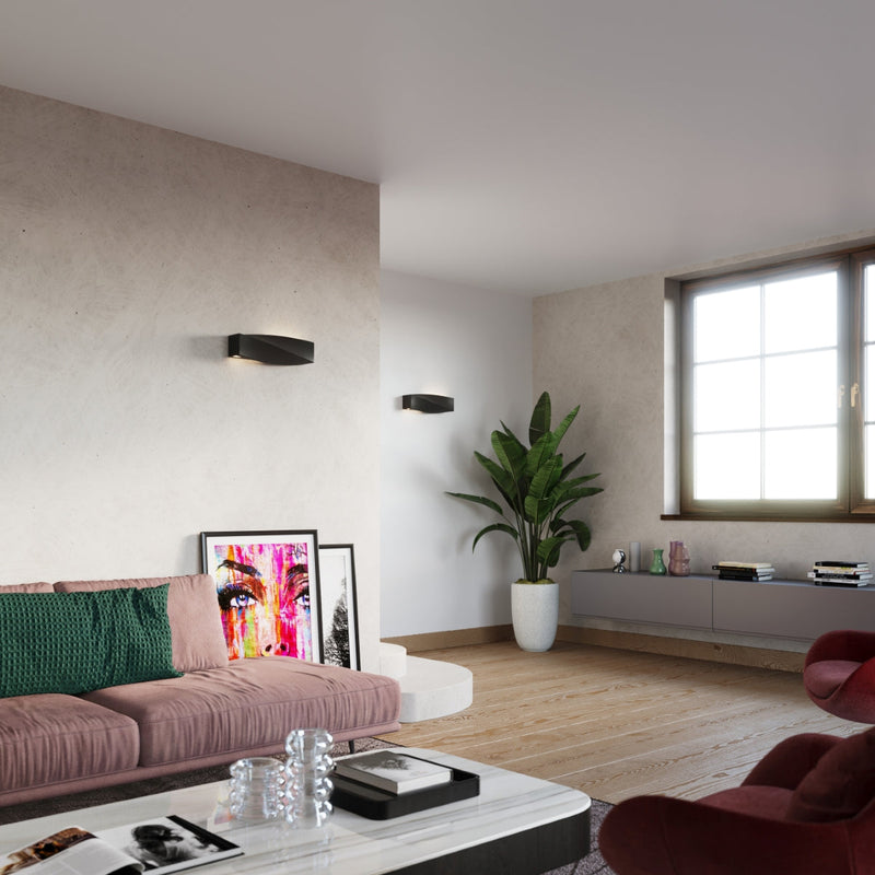 Keramik Wandleuchte Sigma Schwarz, E27, Modern, Led-Fähig-Leuchtezauber