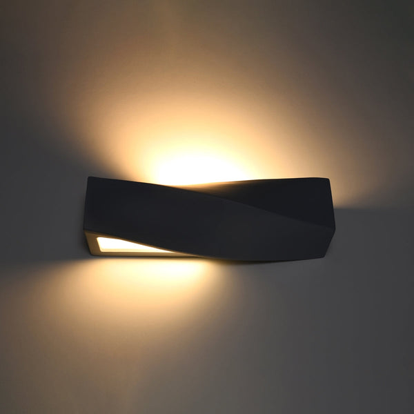 Keramik Wandleuchte Sigma Schwarz, E27, Modern, Led-Fähig-Leuchtezauber