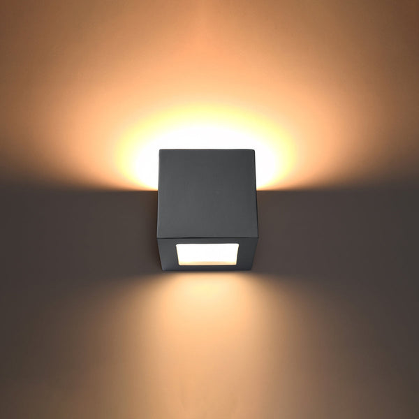 Keramik Wandleuchte Leo Grau, Modernes Design, E27 Fassung-Leuchtezauber