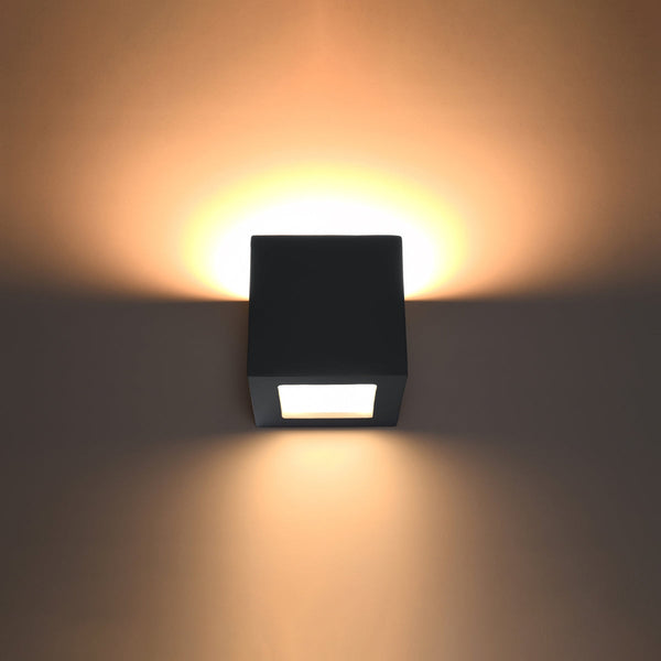 Keramik Wandleuchte Leo Schwarz, E27, Led-Kompatibel-Leuchtezauber