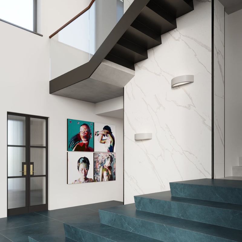 Keramik Wandleuchte Atena Grau, E27, Modernes Design-Leuchtezauber