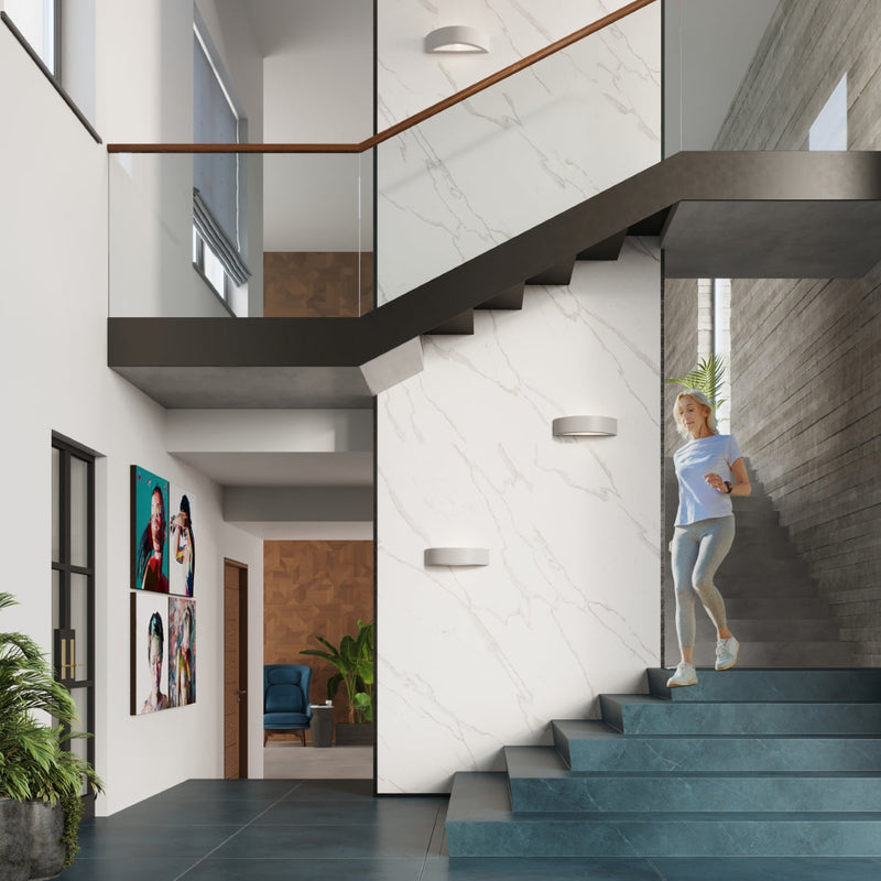 Keramik Wandleuchte Atena Grau, E27, Modernes Design-Leuchtezauber