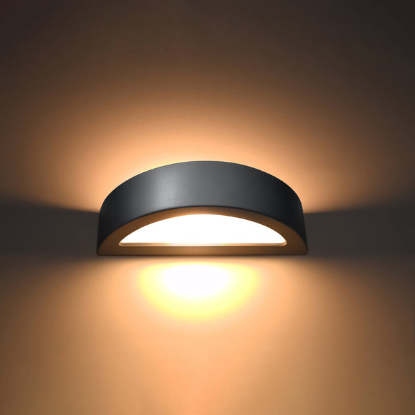 Keramik Wandleuchte Atena Grau, E27, Modernes Design-Leuchtezauber