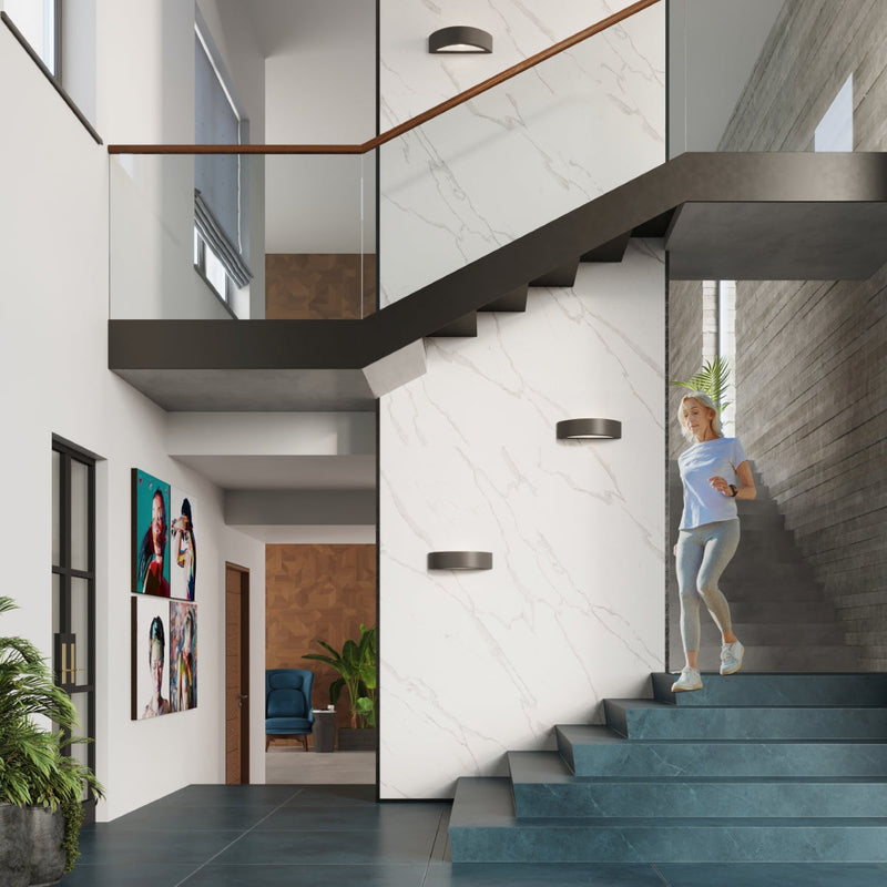 Moderne Keramik Wandleuchte Atena Schwarz, E27, Led-Leuchtezauber