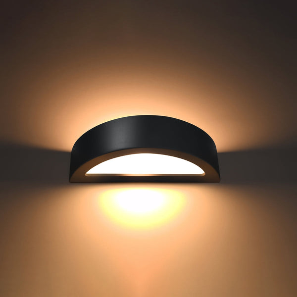Moderne Keramik Wandleuchte Atena Schwarz, E27, Led-Leuchtezauber