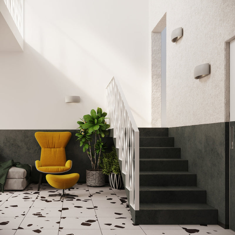 Keramik Wandleuchte Pontius Grau, E27, Modernes Design-Leuchtezauber