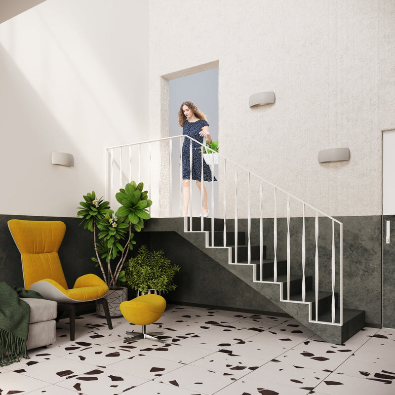 Keramik Wandleuchte Pontius Grau, E27, Modernes Design-Leuchtezauber