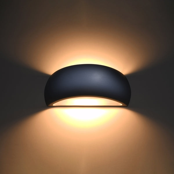Keramik Wandleuchte Pontius Grau, E27, Modernes Design-Leuchtezauber