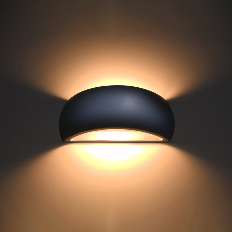 Keramik Wandleuchte Pontius Grau, E27, Modernes Design-Leuchtezauber