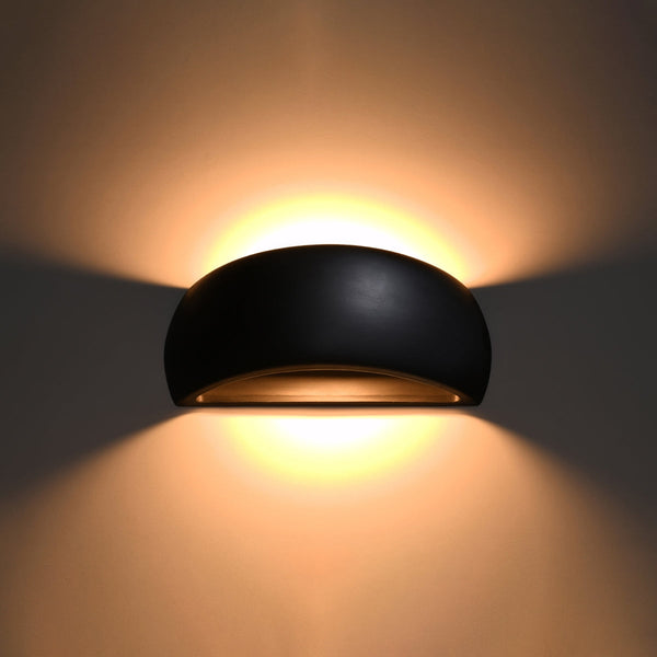 Wandleuchte Pontius Schwarz, Keramik, E27, Modern-Leuchtezauber