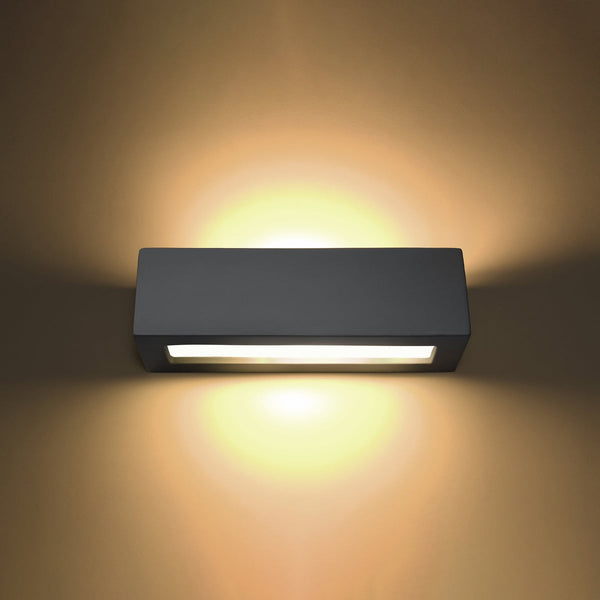 Moderne Keramik Wandleuchte Vega Grau, E27, Led-Fähig-Leuchtezauber