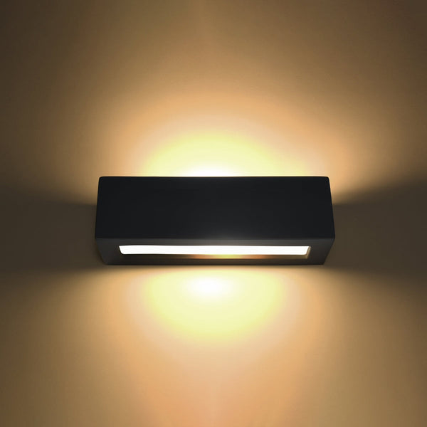 Keramik Wandleuchte Vega Schwarz, E27, Modernes Design-Leuchtezauber