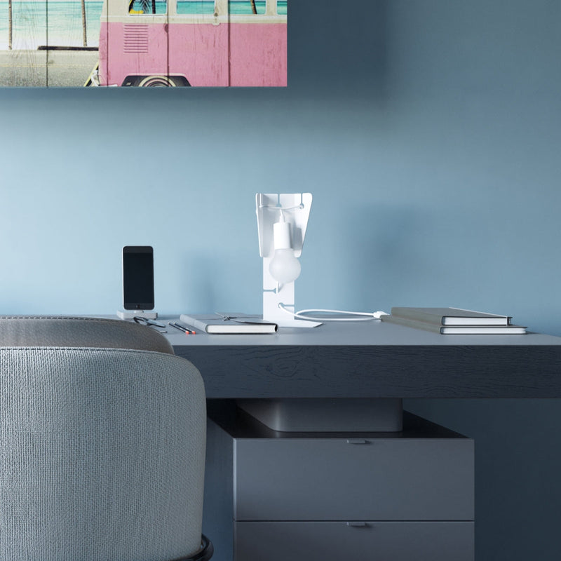Tischleuchte Arby Weiß – Weiße Designlampe Im Modernen Look-Leuchtezauber