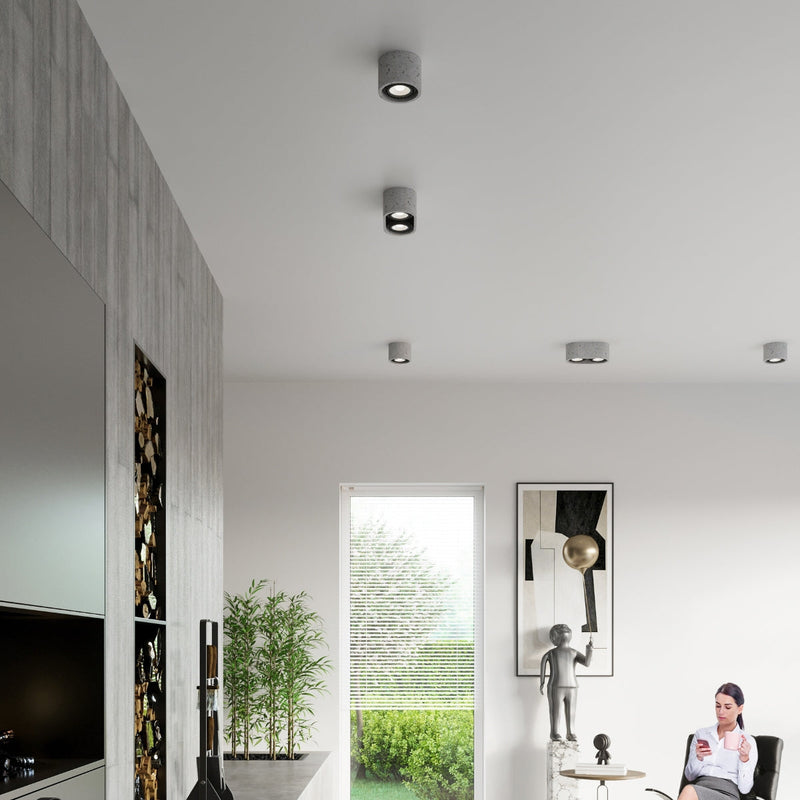 Deckenleuchte Basic 2 Beton Zweiflammige Betonlampe – Schlicht & Funktional-Leuchtezauber