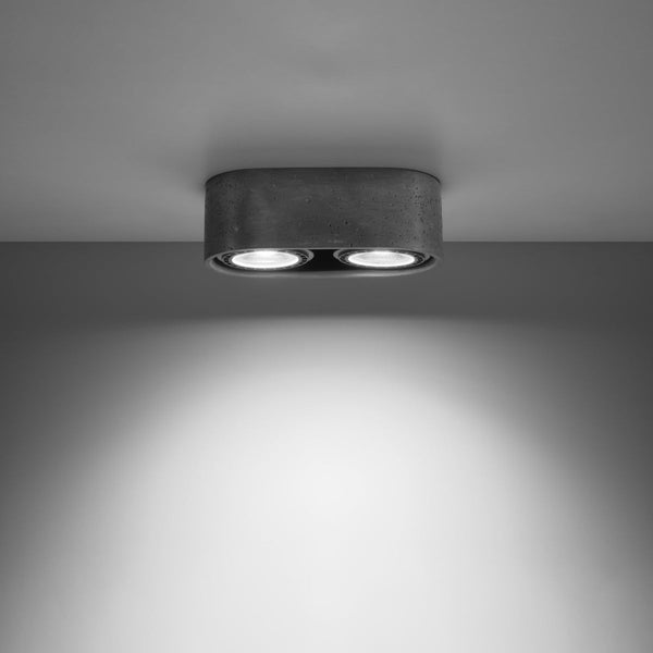 Deckenleuchte Basic 2 Beton Zweiflammige Betonlampe – Schlicht & Funktional-Leuchtezauber