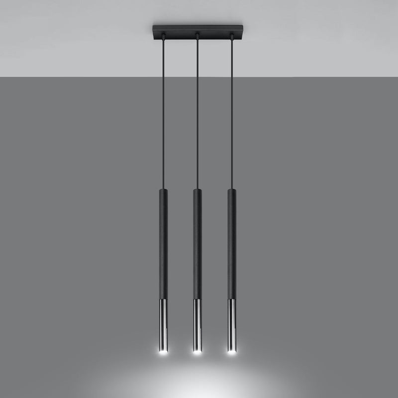 Hängeleuchte Mozaica 3-Flammig Rund Schwarz/Chrom Modern-Leuchtezauber