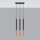 Hängeleuchte Mozaica 3L – Dreiflammige Pendelleuchte In Schwarz & Kupfer, Länglich-Leuchtezauber