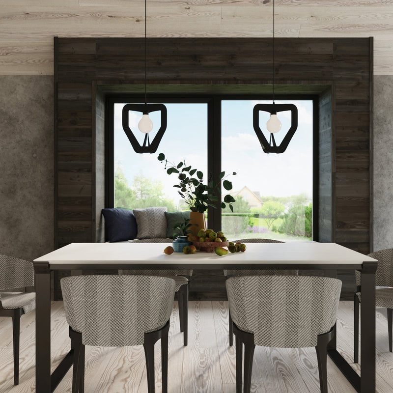 Hängeleuchte Tres – Dreiflammige Pendelleuchte In Schwarz Mit Holzdetails-Leuchtezauber