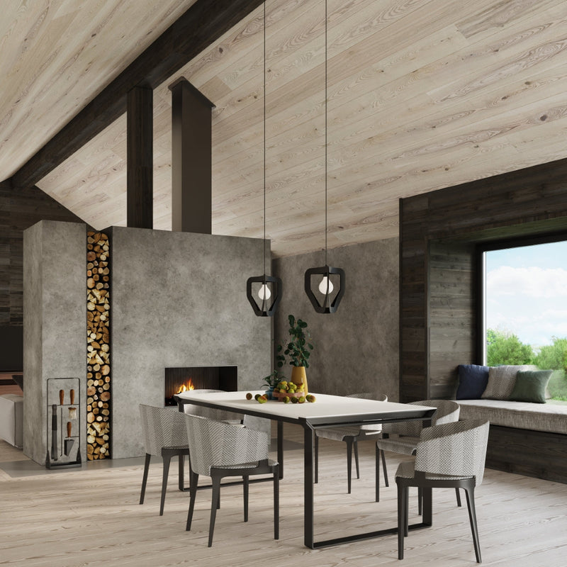 Hängeleuchte Tres – Dreiflammige Pendelleuchte In Schwarz Mit Holzdetails-Leuchtezauber