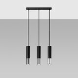 Hängeleuchte Loopez 3L – Dreiflammige Pendelleuchte In Schwarz & Chrom, Länglich-Leuchtezauber