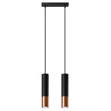 Hängeleuchte Loopez 2 – Zweiflammige Pendelleuchte In Schwarz & Kupfer-Leuchtezauber
