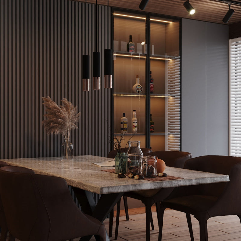 Hängeleuchte Loopez 2 – Zweiflammige Pendelleuchte In Schwarz & Kupfer-Leuchtezauber