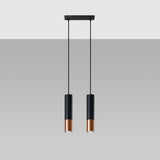 Hängeleuchte Loopez 2 – Zweiflammige Pendelleuchte In Schwarz & Kupfer-Leuchtezauber