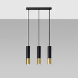 Hängeleuchte Loopez 3L – Dreiflammige Pendelleuchte In Schwarz & Gold, Länglich-Leuchtezauber