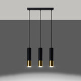 Hängeleuchte Loopez 3L – Dreiflammige Pendelleuchte In Schwarz & Gold, Länglich-Leuchtezauber