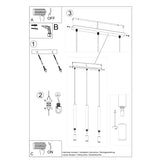 Hängeleuchte Wezyr 3 Schwarz – Dreiflammig mit Metall-Look-Leuchtezauber