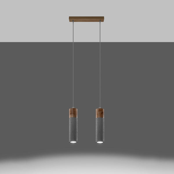 Hängeleuchte Zane 2 Grau – Zweiflammig im Industrial-Look-Leuchtezauber