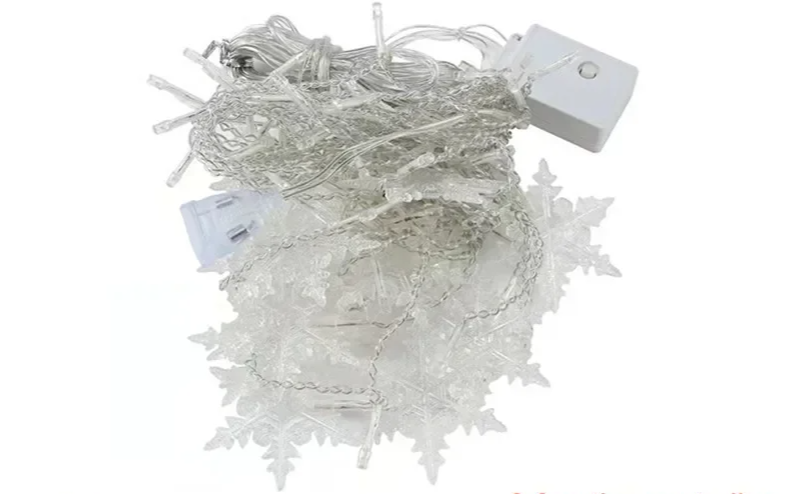 LumaSnow 4M LED Schneeflocken-Lichtervorhang – Weihnachts-Eiszapfen-Lichterkette