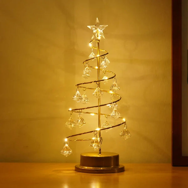 Kristall-Tischlampe in Form eines bezaubernden Weihnachtsbaums-Leuchtezauber