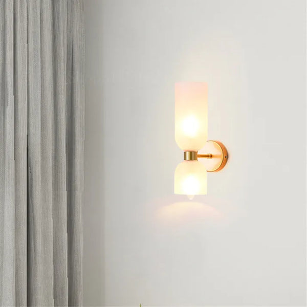 Doppelkopf Glas Wandleuchte Led Sconce-Leuchtezauber