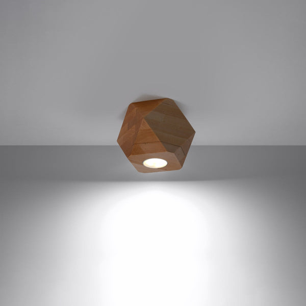Deckenleuchte Woody 1 Naturholz Kleine Deckenlampe Mit Natürlichem Holzdesign – Perfekt Für Flur Oder Bad-Leuchtezauber