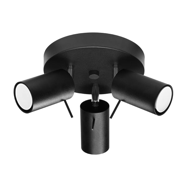 Deckenleuchte Ring 3P Schwarz Moderne Runde Deckenleuchte Mit 3 Spots – Schwarz Matt-Leuchtezauber