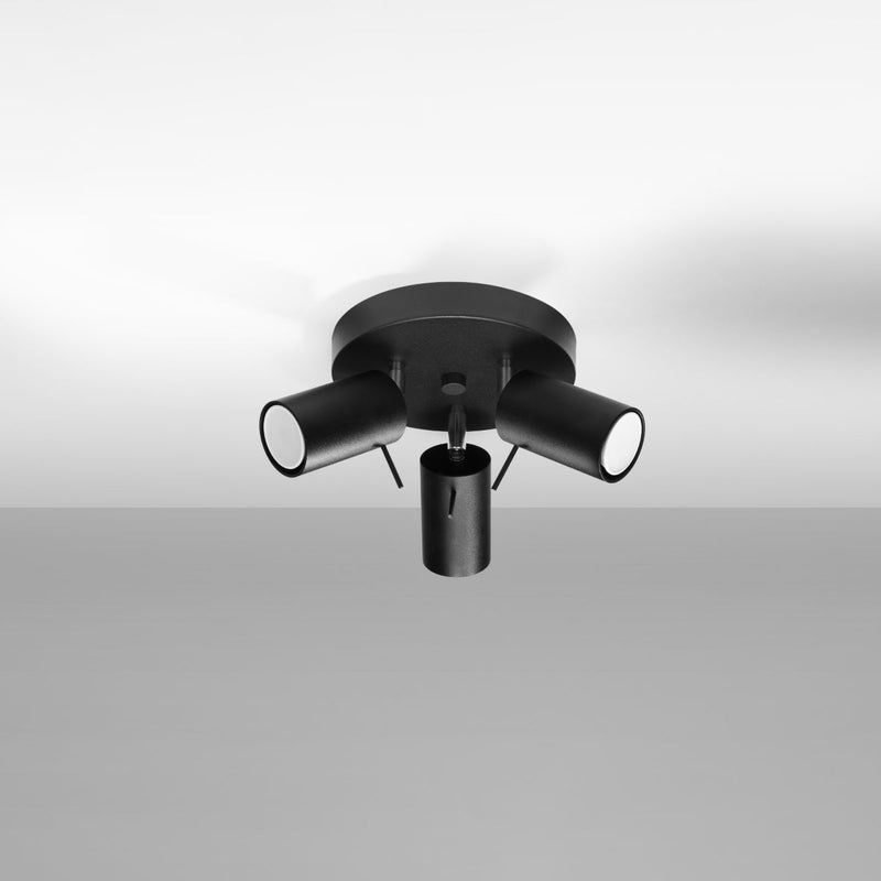 Deckenleuchte Ring 3P Schwarz Moderne Runde Deckenleuchte Mit 3 Spots – Schwarz Matt-Leuchtezauber