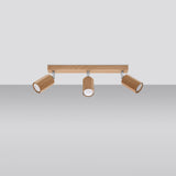 Deckenleuchte Zeke 3 Eiche Kompakte Holz-Deckenlampe Für Flur, Küche Oder Kleine Räume-Leuchtezauber