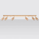 Deckenleuchte Berg 6 Naturholz Moderne Holz-Deckenleuchte Mit Sechs Fassungen Im Industrial-Look-Leuchtezauber