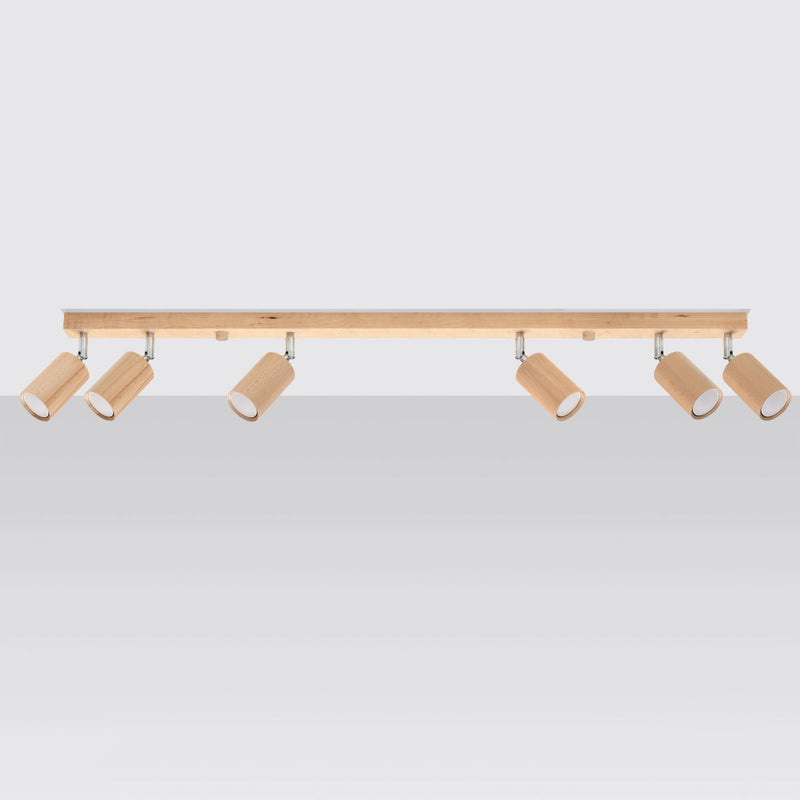 Deckenleuchte Berg 6 Naturholz Moderne Holz-Deckenleuchte Mit Sechs Fassungen Im Industrial-Look-Leuchtezauber