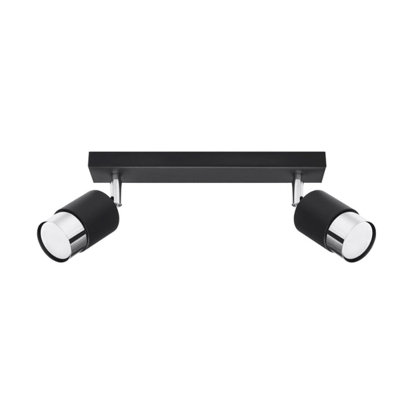 Deckenleuchte Nero 2 Schwarz Chrom Kompakte Deckenlampe Mit Stilvollem Schwarz-Chrom-Finish-Leuchtezauber