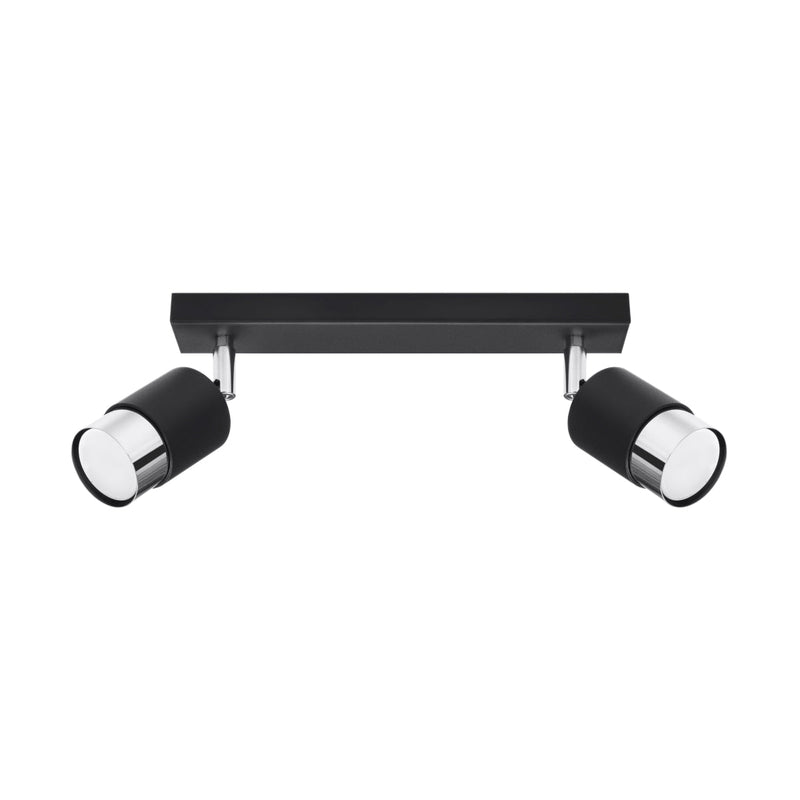 Deckenleuchte Nero 2 Schwarz Chrom Kompakte Deckenlampe Mit Stilvollem Schwarz-Chrom-Finish-Leuchtezauber