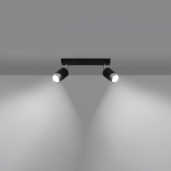 Deckenleuchte Nero 2 Schwarz Chrom Kompakte Deckenlampe Mit Stilvollem Schwarz-Chrom-Finish-Leuchtezauber