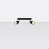 Deckenleuchte Nero 2 Schwarz Gold Kompakte Spot-Deckenlampe In Schwarz Mit Goldfarbener Reflektion-Leuchtezauber