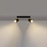 Deckenleuchte Nero 2 Schwarz Gold Kompakte Spot-Deckenlampe In Schwarz Mit Goldfarbener Reflektion-Leuchtezauber