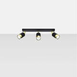 Deckenleuchte Nero 3 Schwarz Gold Dreiflammige Spot-Deckenleuchte Mit Edlem Goldakzent-Leuchtezauber