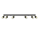 Deckenleuchte Nero 6 Schwarz Gold Große 6-Flammige Deckenlampe In Schwarz Mit Goldener Innenfläche-Leuchtezauber