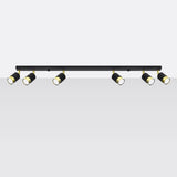 Deckenleuchte Nero 6 Schwarz Gold Große 6-Flammige Deckenlampe In Schwarz Mit Goldener Innenfläche-Leuchtezauber