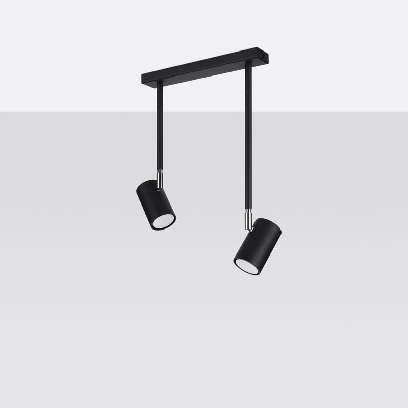 Deckenleuchte Norano 2 Schwarz 2-Flammige Deckenlampe In Edlem Schwarz Mit Schwenkbaren Spots-Leuchtezauber