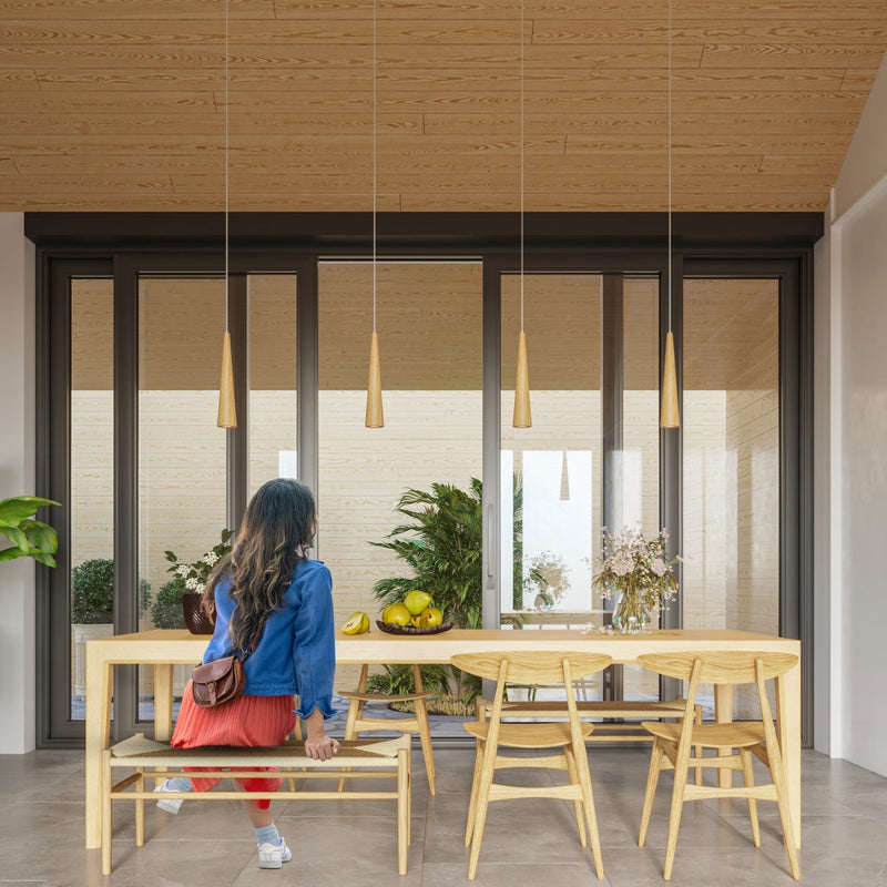 Hängeleuchte Sula 3-flammig Naturholz – Warm & Skandinavisch-Leuchtezauber